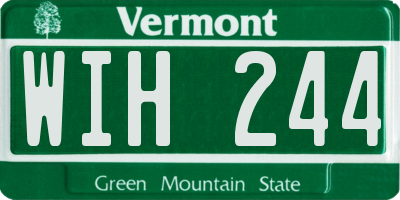 VT license plate WIH244