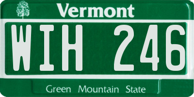 VT license plate WIH246