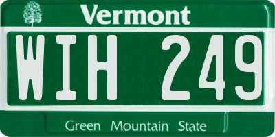VT license plate WIH249