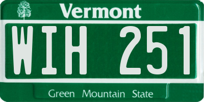 VT license plate WIH251