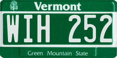 VT license plate WIH252