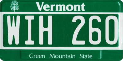 VT license plate WIH260