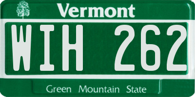 VT license plate WIH262