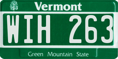 VT license plate WIH263