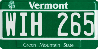 VT license plate WIH265