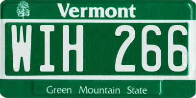 VT license plate WIH266