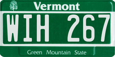 VT license plate WIH267