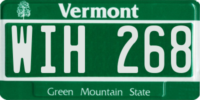 VT license plate WIH268