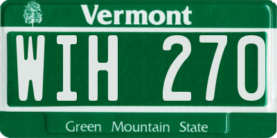 VT license plate WIH270