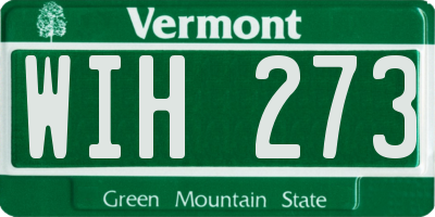 VT license plate WIH273