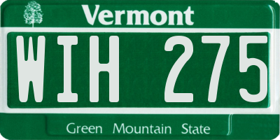 VT license plate WIH275