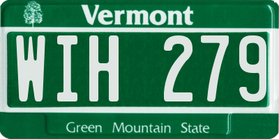VT license plate WIH279