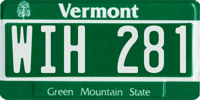 VT license plate WIH281