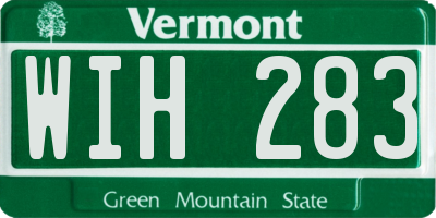 VT license plate WIH283