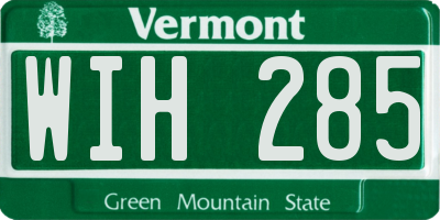 VT license plate WIH285