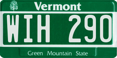 VT license plate WIH290