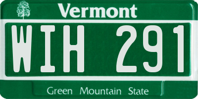 VT license plate WIH291