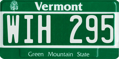 VT license plate WIH295