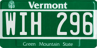 VT license plate WIH296