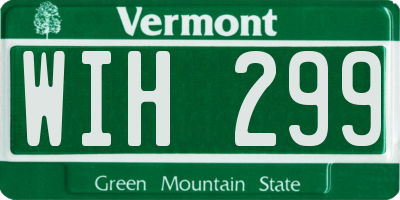 VT license plate WIH299