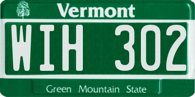 VT license plate WIH302