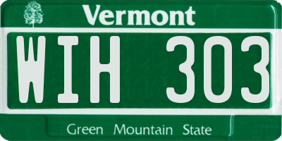 VT license plate WIH303