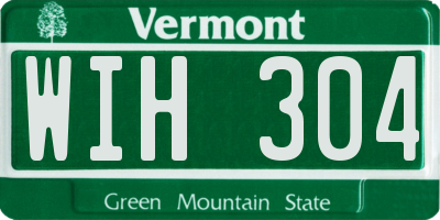 VT license plate WIH304