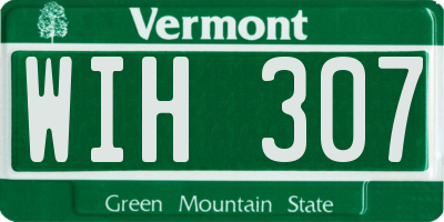 VT license plate WIH307