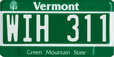 VT license plate WIH311