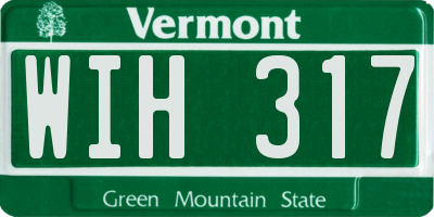 VT license plate WIH317