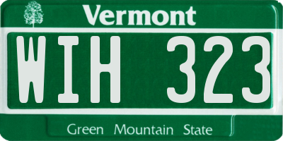 VT license plate WIH323