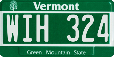 VT license plate WIH324