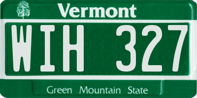 VT license plate WIH327