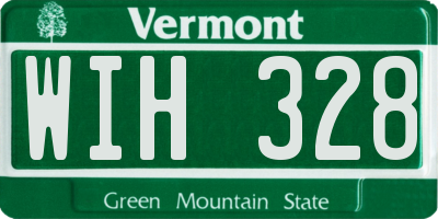 VT license plate WIH328