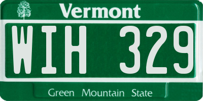 VT license plate WIH329