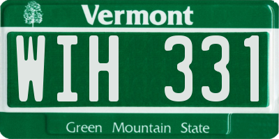 VT license plate WIH331