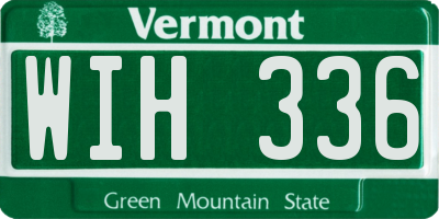 VT license plate WIH336