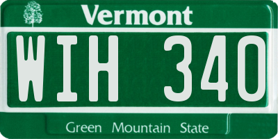 VT license plate WIH340