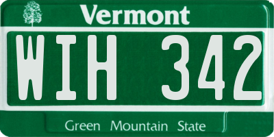 VT license plate WIH342