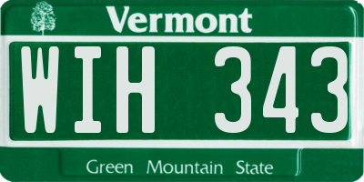 VT license plate WIH343