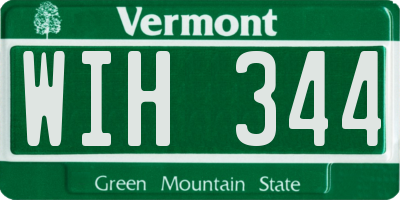 VT license plate WIH344