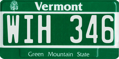 VT license plate WIH346