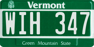 VT license plate WIH347
