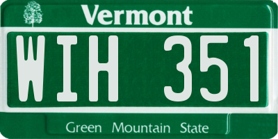 VT license plate WIH351