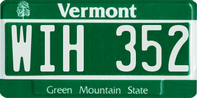 VT license plate WIH352