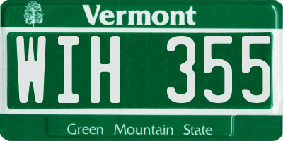 VT license plate WIH355