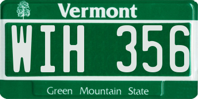 VT license plate WIH356