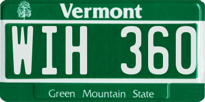 VT license plate WIH360