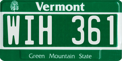 VT license plate WIH361