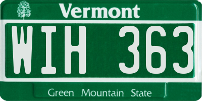 VT license plate WIH363